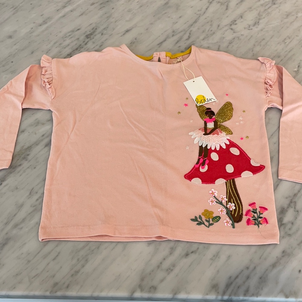 Mini Boden Girls Fairy Appliqué Shirt